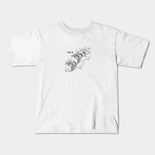 Lego Piece Patent Blueprint Kids T-Shirt by MadebyDesign